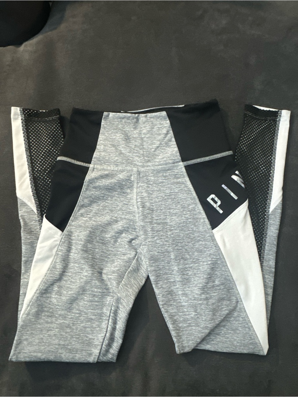 Victoria's Secret PINK Gray, Black & White Colorblock Leggings
